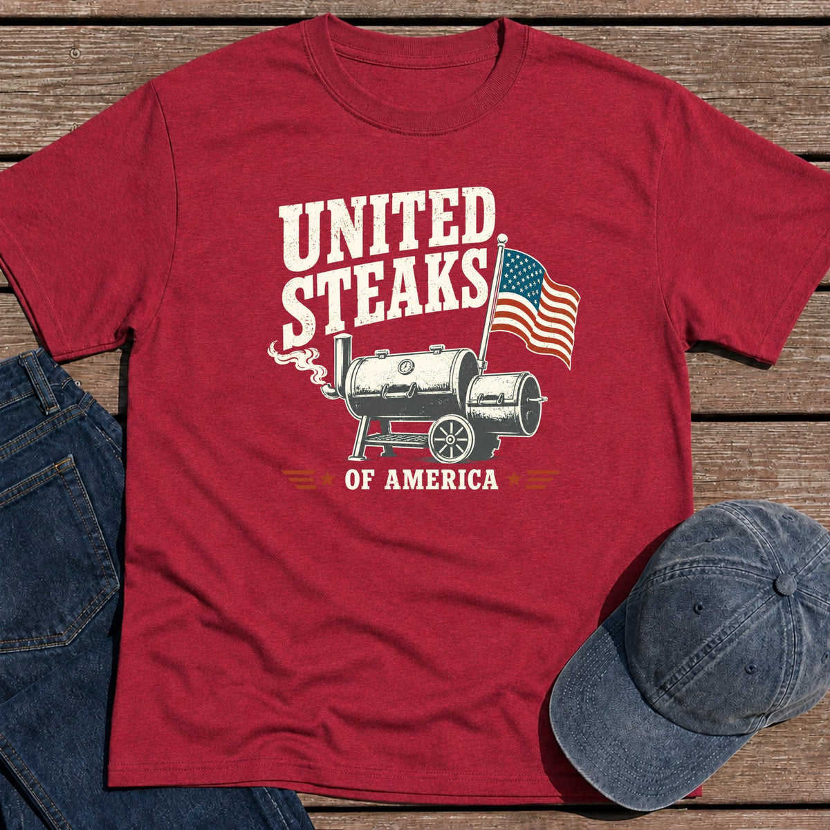United Steaks T-Shirt - Antique Cherry Red