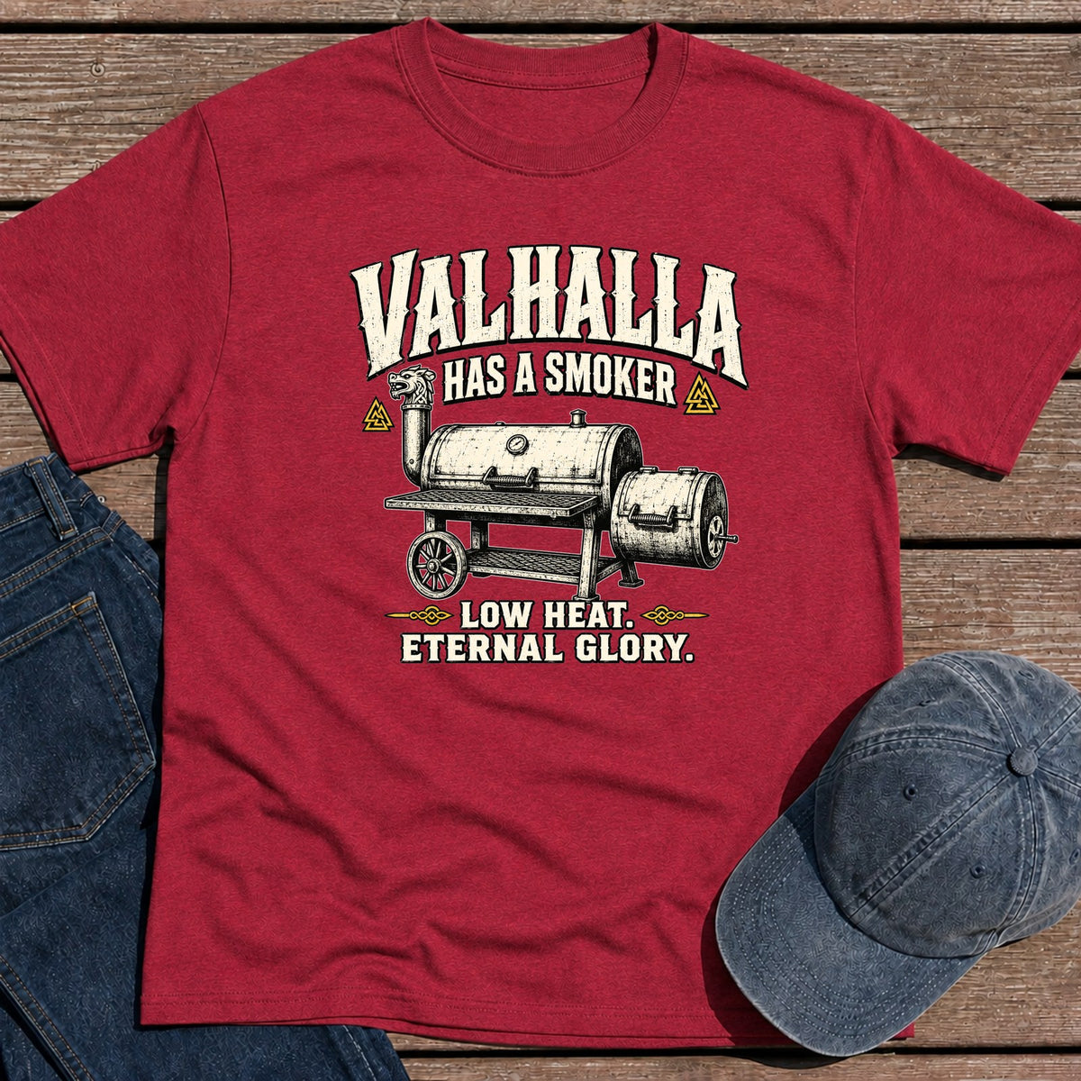 Valhalla Smoker T-Shirt - Antique Cherry Red