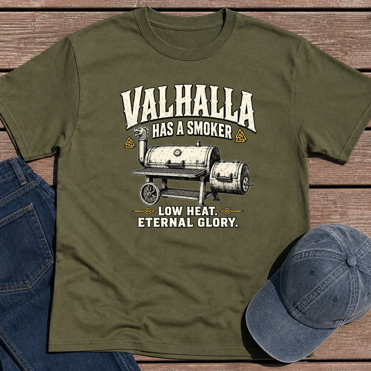 Valhalla Smoker T-Shirt - Military Green
