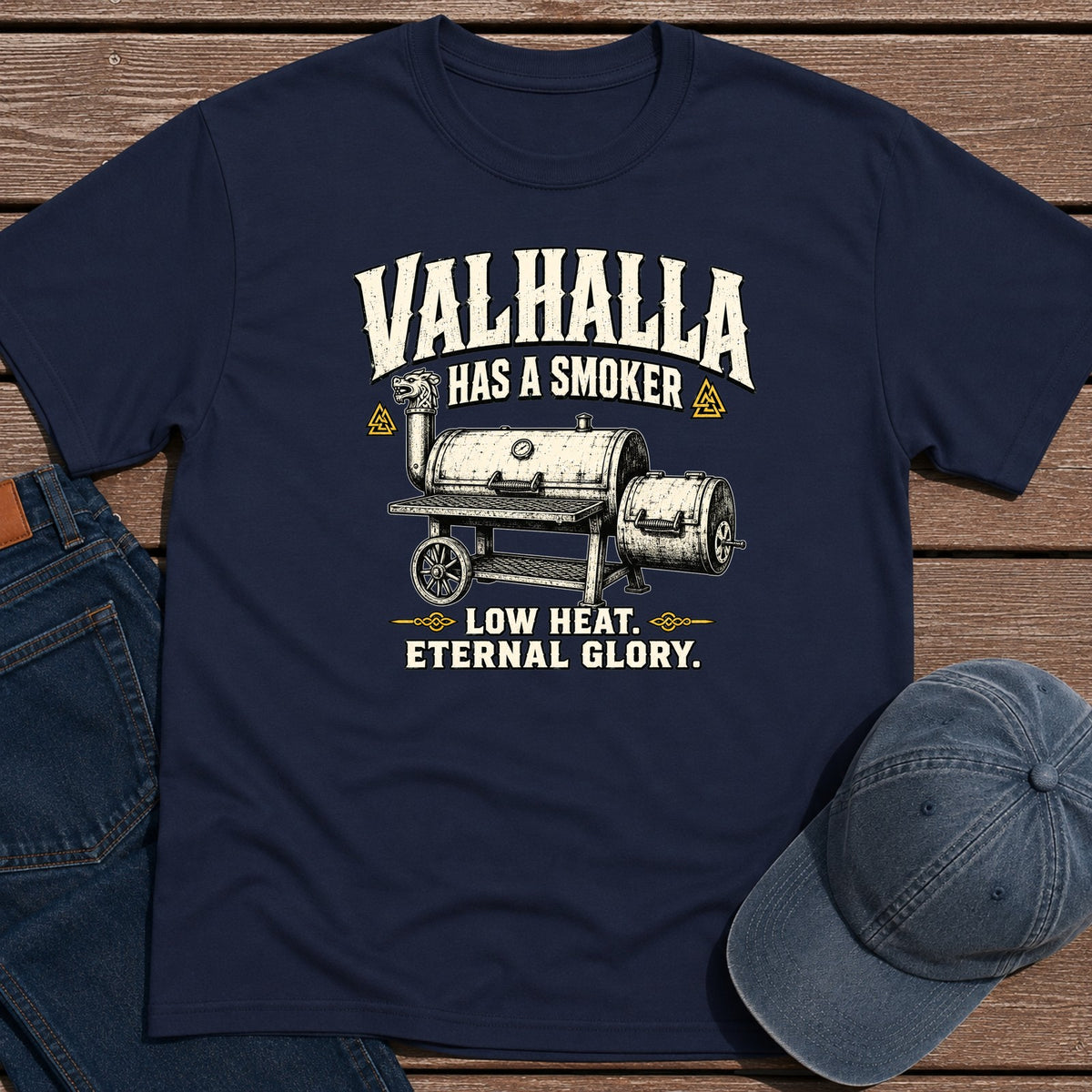 Valhalla Smoker T-Shirt - Navy