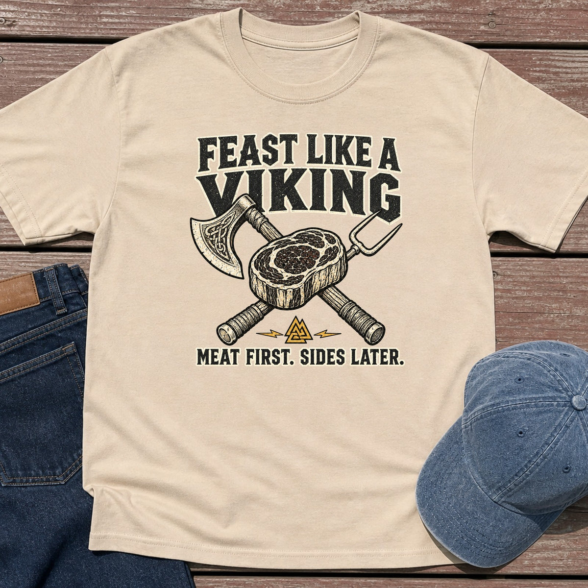 Viking Feast T-Shirt - Sand