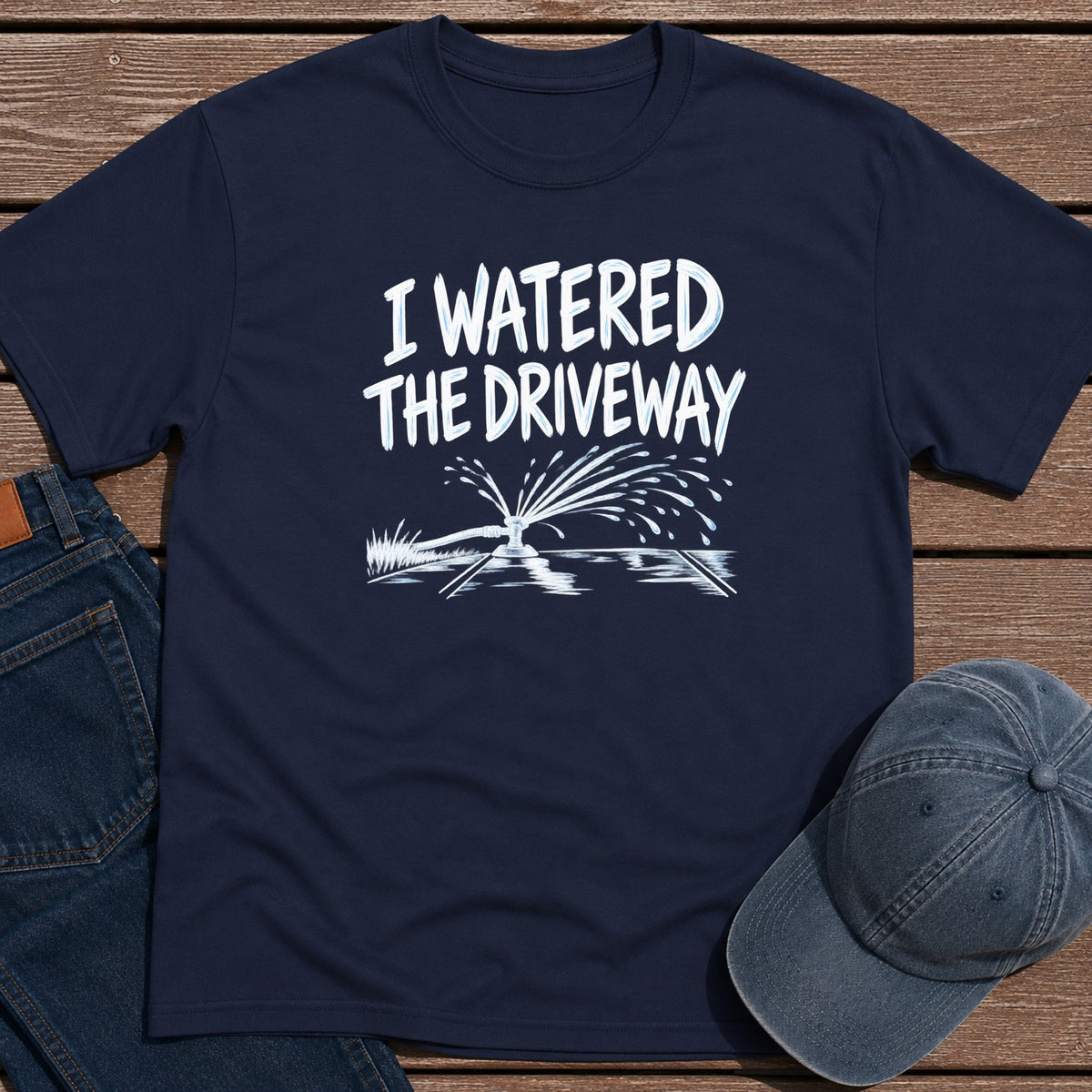 Watered Driveway T-Shirt - Navy