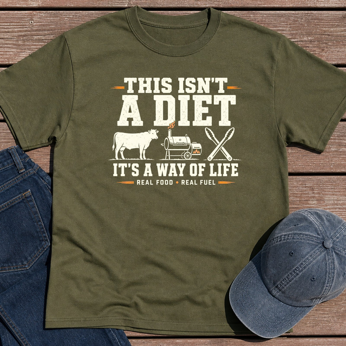 Way Of Life T-Shirt - Military Green