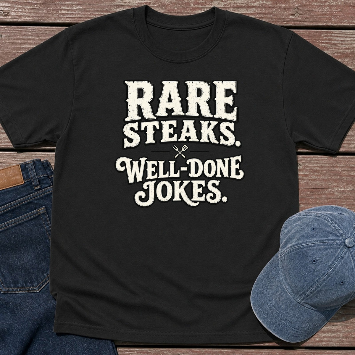 Well-Done Jokes T-Shirt - Black