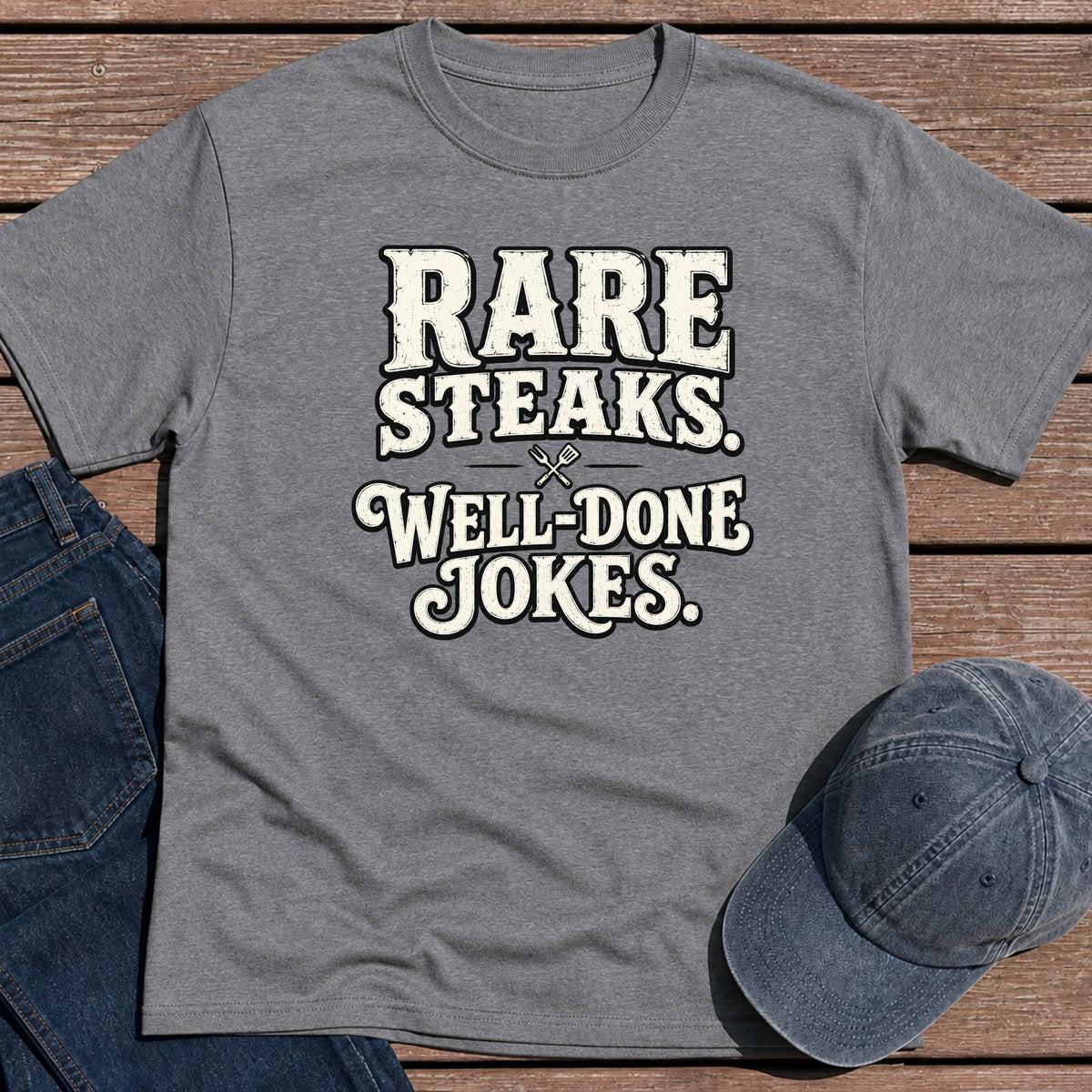 Well-Done Jokes T-Shirt - Tweed