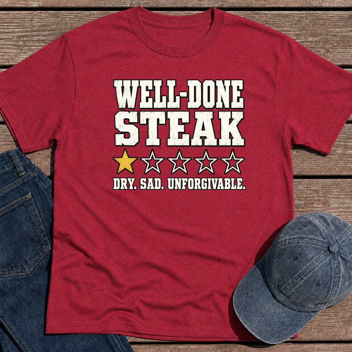 Well-Done Review T-Shirt - Antique Cherry Red