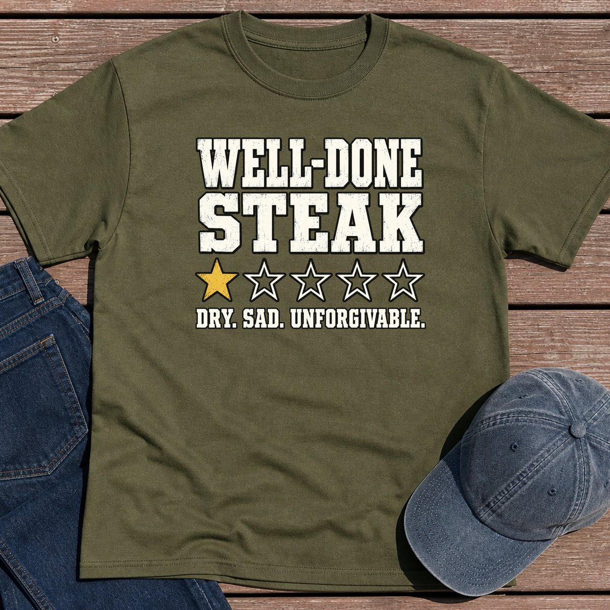 Well-Done Review T-Shirt - Military Green