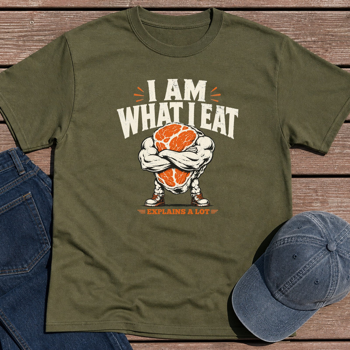 What I Eat T-Shirt - Military Green