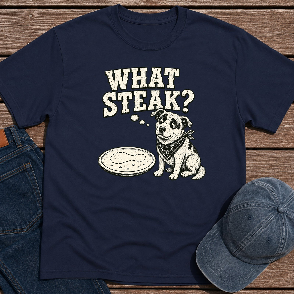 What Steak T-Shirt - Navy