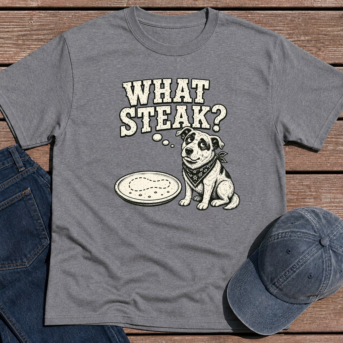 What Steak T-Shirt - Tweed