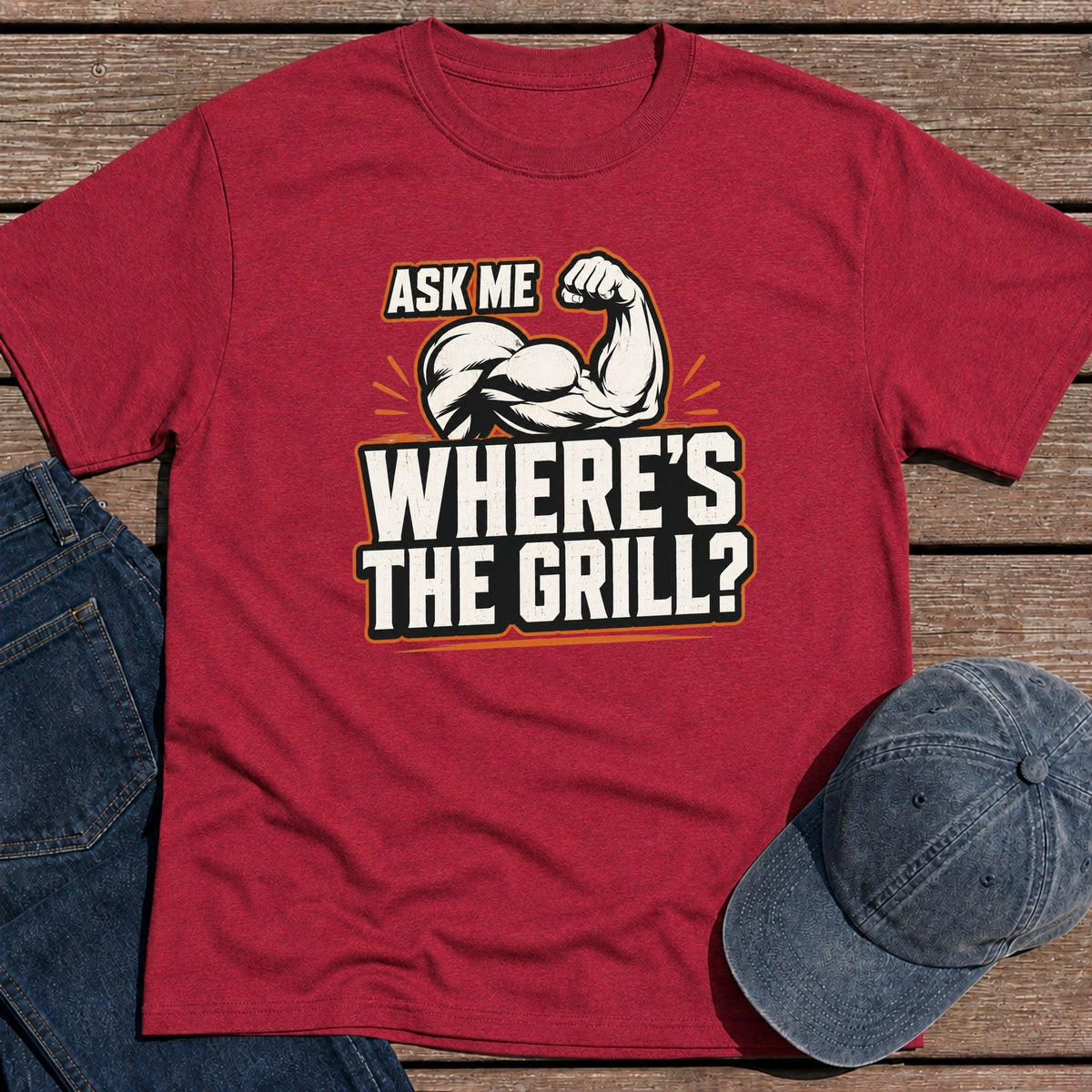 Where's the Grill T-Shirt - Antique Cherry Red