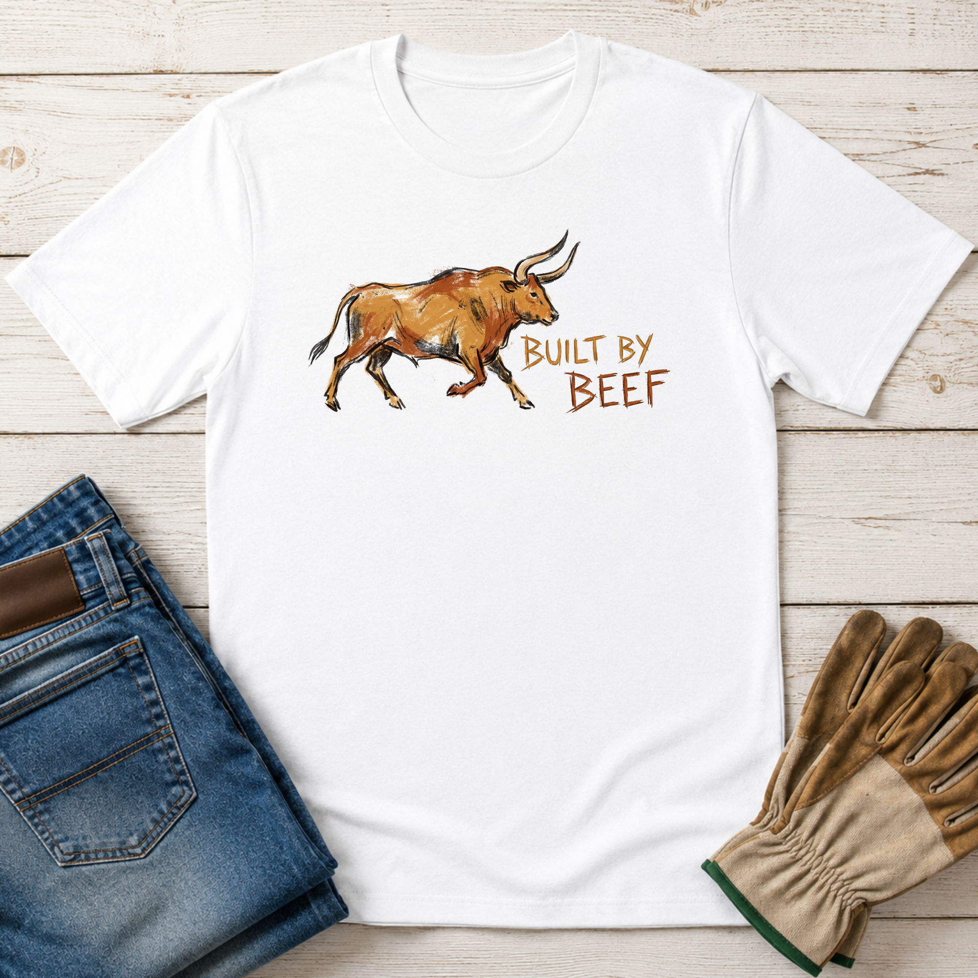 Built by Beef Cave Painting T-Shirt