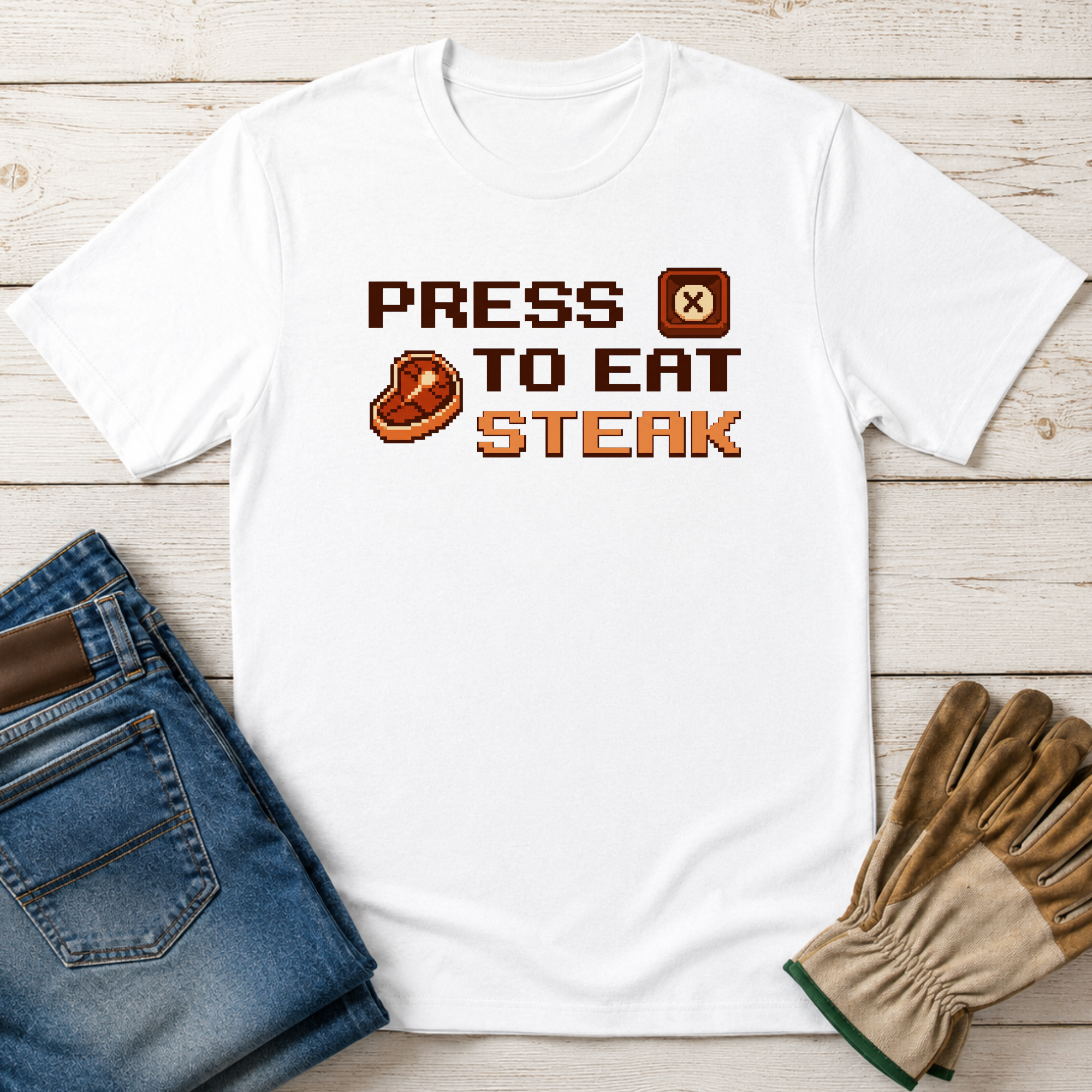 Press X to Eat Steak T-Shirt