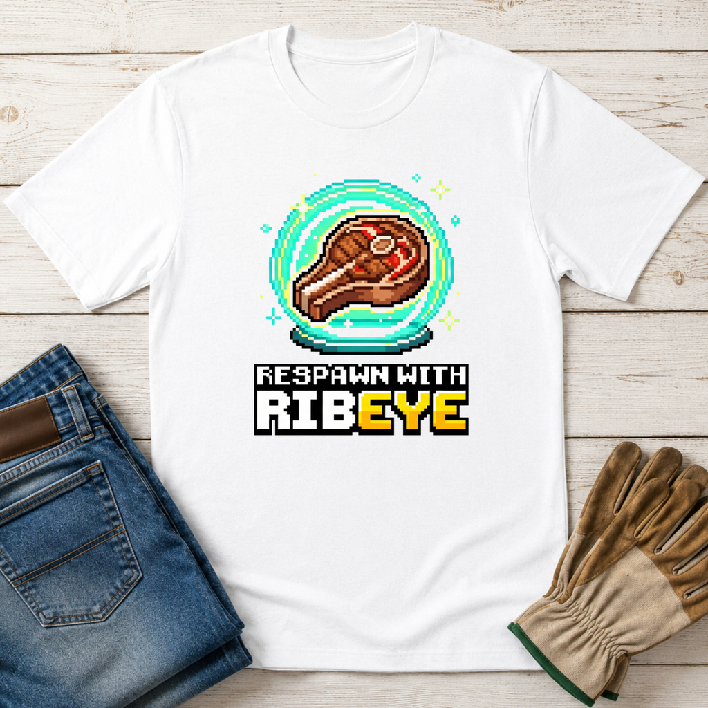 Gamer Respawn with Ribeye T-Shirt