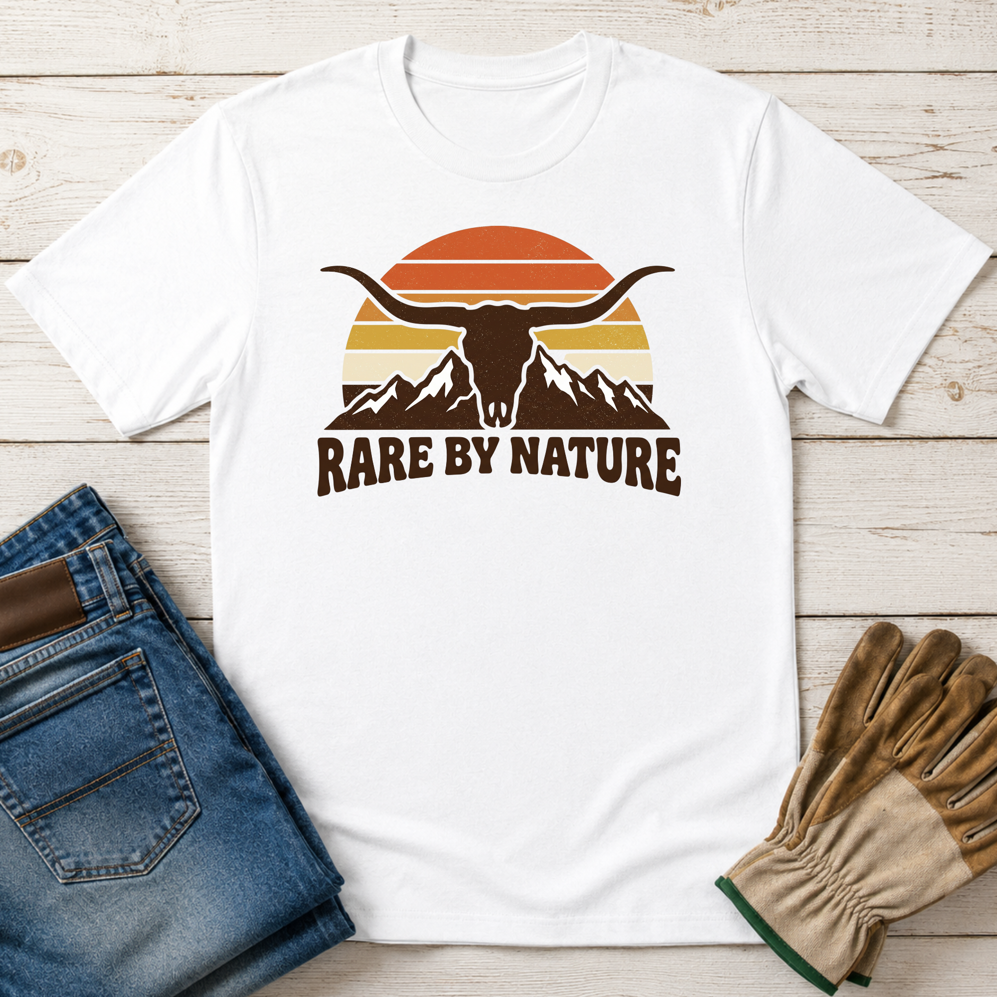 Rare by Nature Retro Sunset T-Shirt