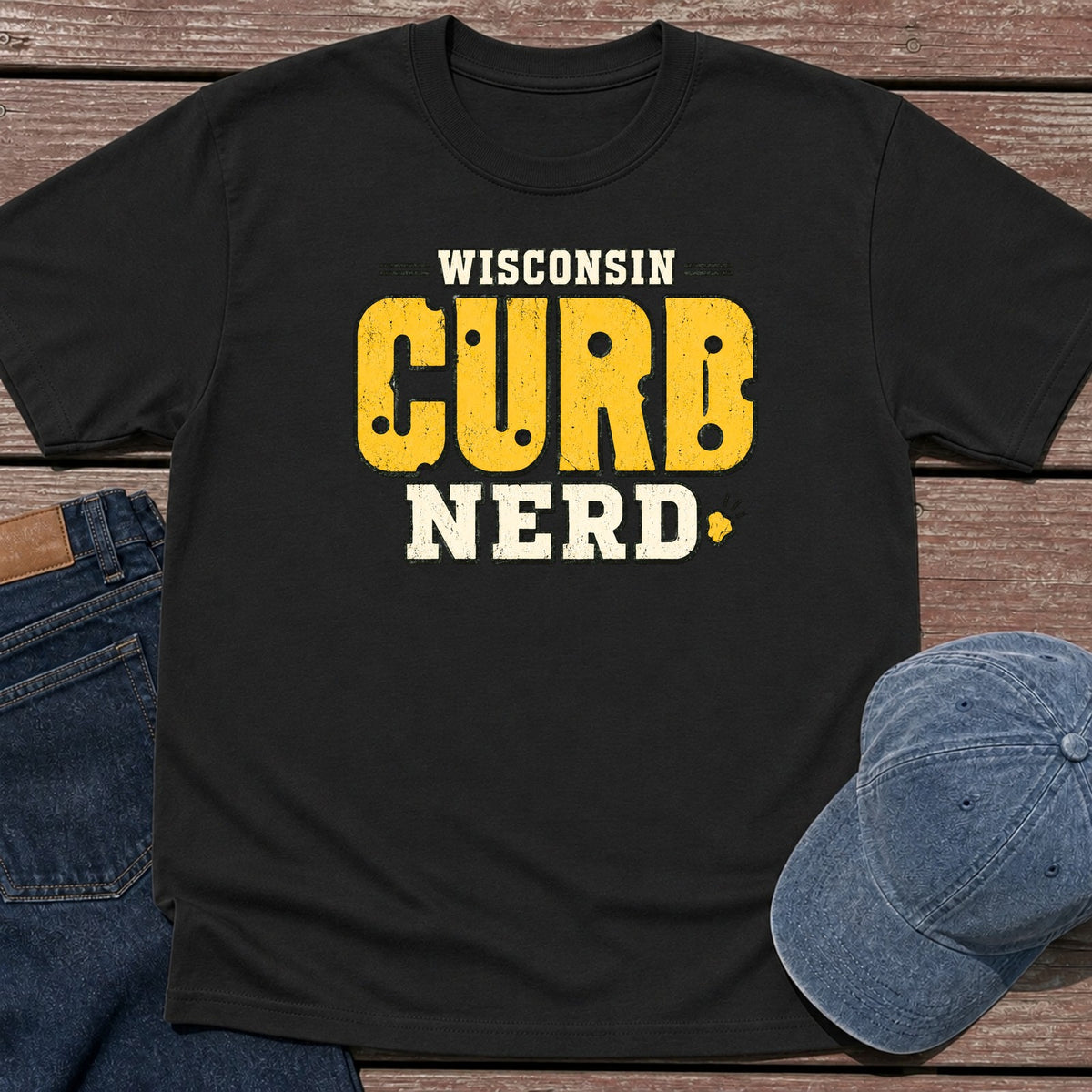 Wisconsin Curd T-Shirt - Black