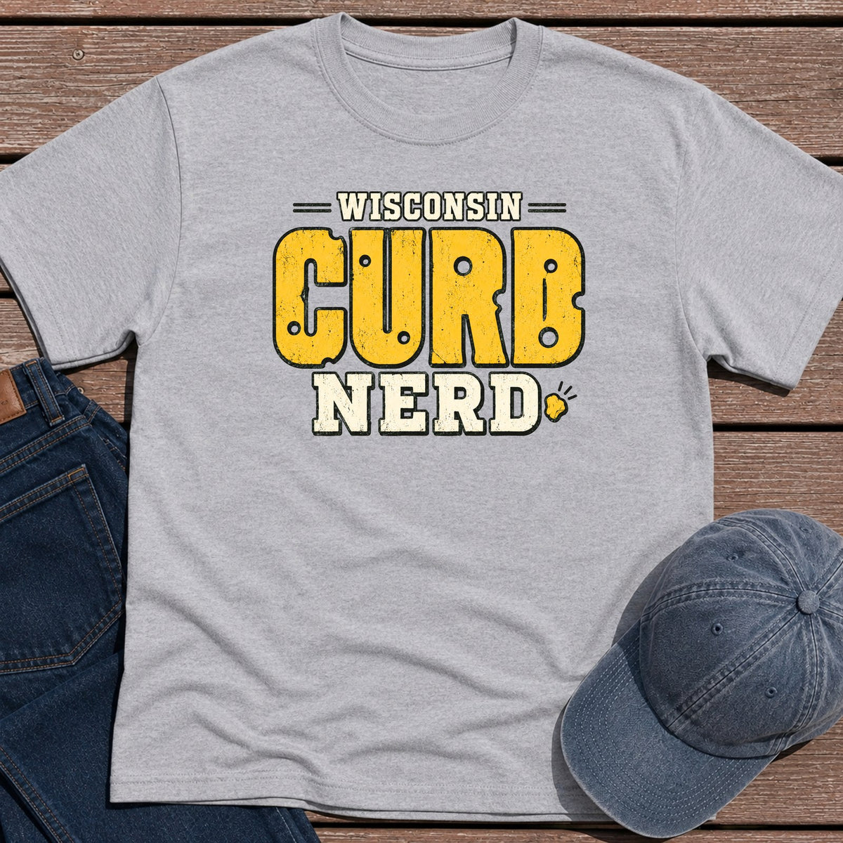 Wisconsin Curd T-Shirt - Sport Grey