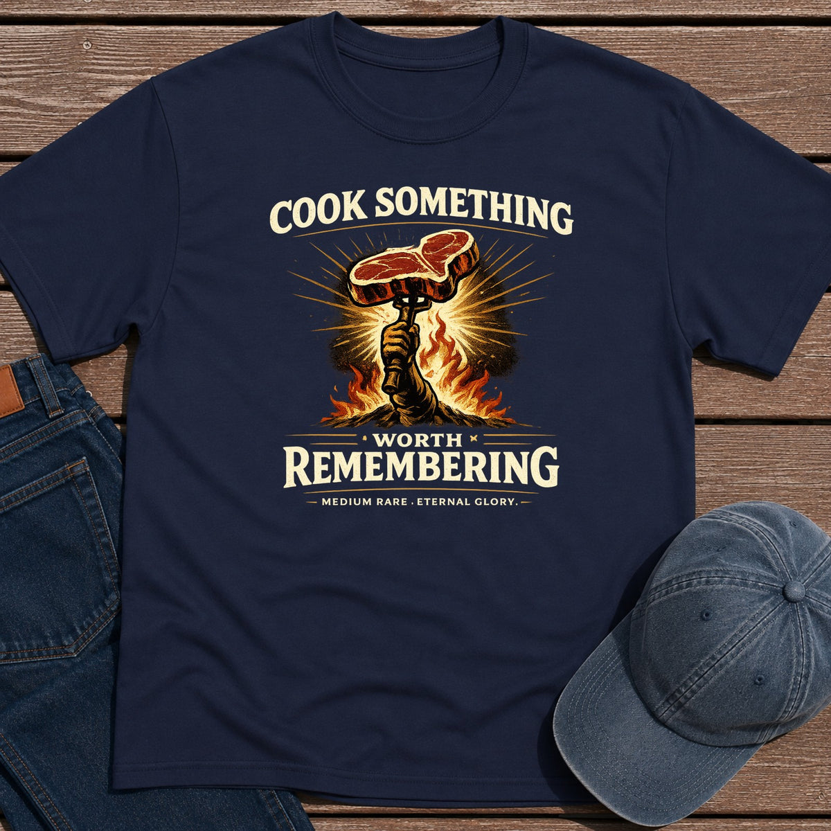 Worth Remembering T-Shirt - Navy