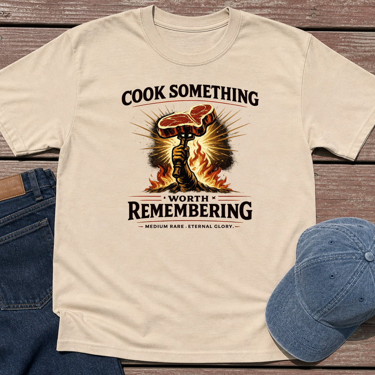 Worth Remembering T-Shirt - Sand