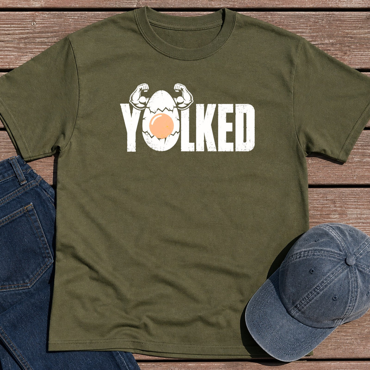 Yolked T-Shirt - Military Green